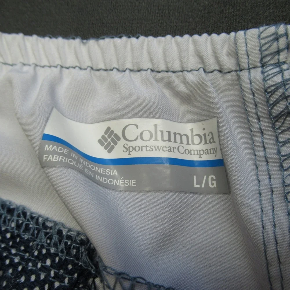 Columbia Shorts Mens Large Sea Blue‎ Pockets Elastic Drawstring Waist Swim Board